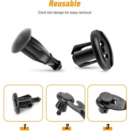 JUTOSU 100pcs 10mm Hole Diameter Clip Auto Rivet Plastic Rivet Trim Clip Retaining Clip Fit For Honda Hole Rivet Fastener Mud Flap Nylon Bumper Fender Clip Fender For Honda Acura Car