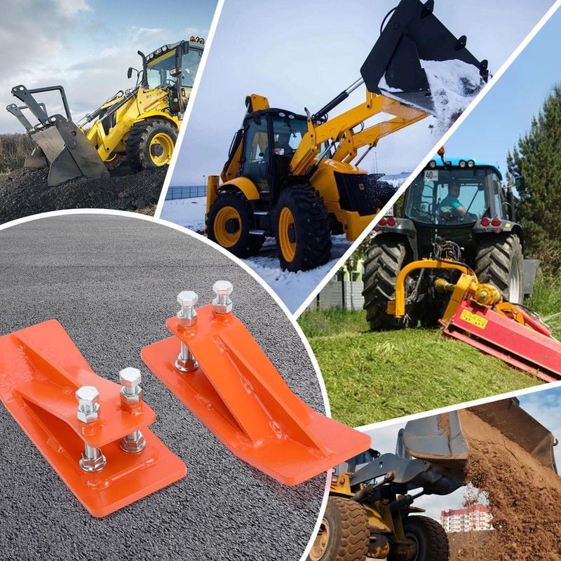 2Pcs Tractor Bucket Protector,Bucket Edge Anti-Skid Device,Double Hexagon Lock Nuts