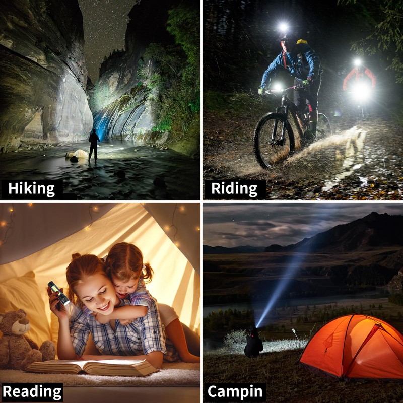Hilngav 5 Pack Mini Small Pocket LED Flashlight USB-C Rechargeable
