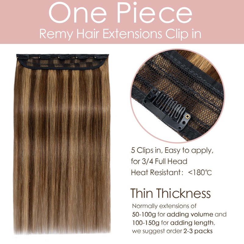 THD Clip-in Extensions, Real Hair, Pack of 1, 5 Clips