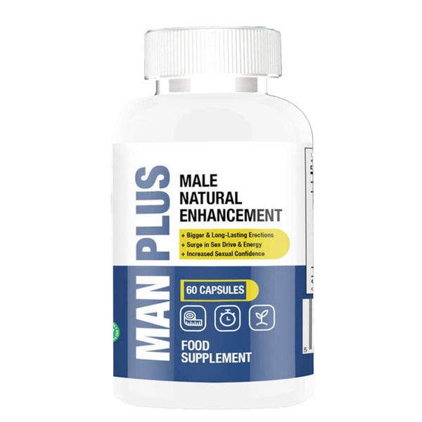 Man Plus Male Natural Enhancement - 60 Capsules - Natural Ingredients - Male Energy & Stamina Endurance Booster