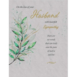 Regal Publishing Classic Symapthy Card Sad Loss of Your Husband - 8 x 6 inches C80805, Grey