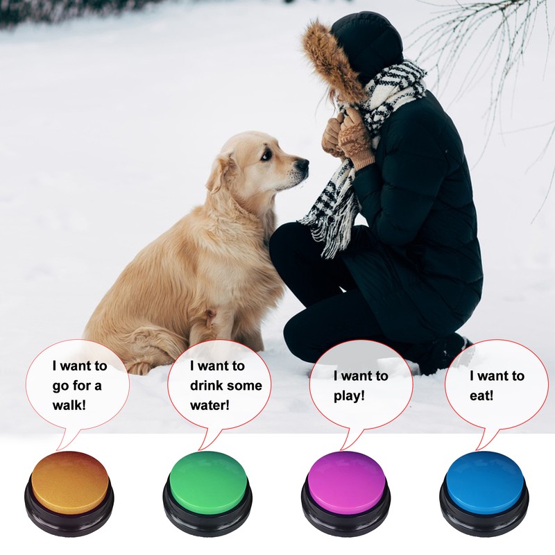 Dog Buttons Training Voice Recorder Squeeze Box Interactive Dog Communication