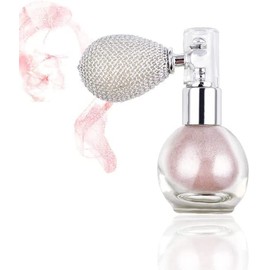 Shimmering Spray Powder Sparkle Powder, Body Glitter Face High Gloss Spray Highlighter Loose Powder Makeup Spray Blush Glow Illuminator for Women Hair Nail Makeup for Face Body Cosmetic (03# Nude Pink)