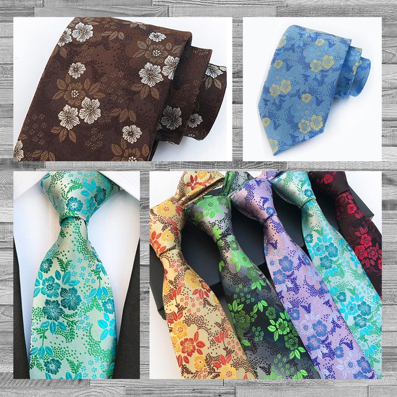 Rex Standard NA005 Men's Necktie, Solid, Floral Pattern, Business, Casual,