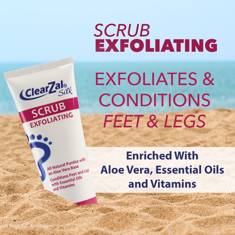 ClearZal Scrub 3.4oz, Foot and Skin Exfoliating Scrub, All Natural