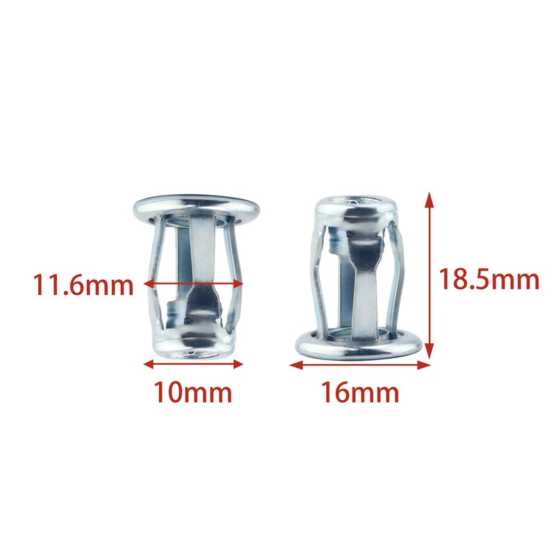 SBRRAIL 1/4-20 Inch Jack Nut Hollow Door Anchors Threaded Insert
