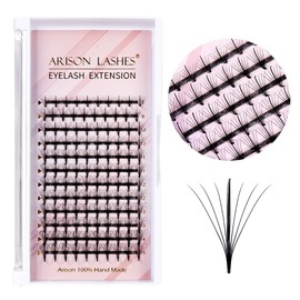 Arison Lashes Premade Lashes Fans False Eyelash Russian Extension Volume Fluff Natural Cat Eye Lashes 7D D Curl 0.07 Thickness 8-15mm Mix Lash Tray