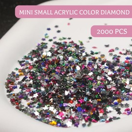 Yamobi Pack of 2000 rhinestones, glitter stones, nail stones, rhinestones, glitter stones for crafts, rhinestones for textiles, rhinestones for gluing