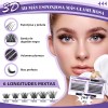 Kit de Extensiones de Pestañas B&Qaugen 3D con Curvatura D