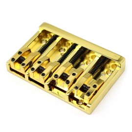 Unbranded Vintage 4 String Bass Bridge Tailpiece Top Load or String Through Body Gold