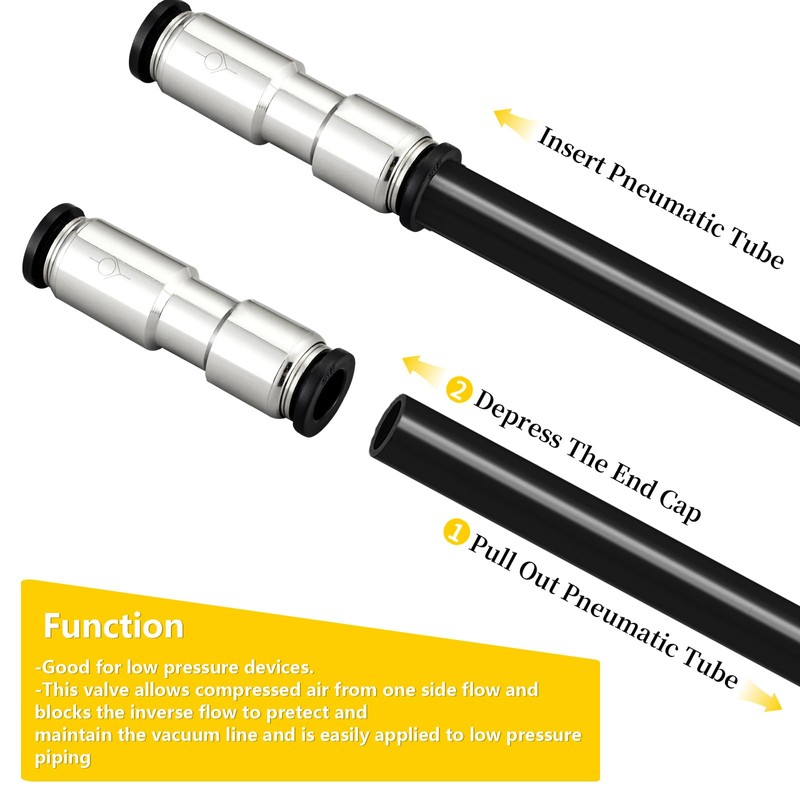 Yoebor 3/8" OD Check Valve Push to Connect One Way