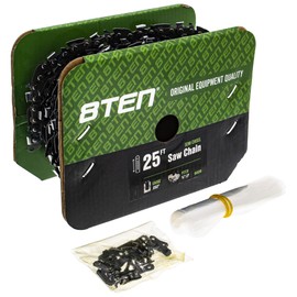 8TEN Chainsaw Chain Bulk Reel Semi Chisel 25 Foot .050 Gauge 3/8 Pitch Low Profile