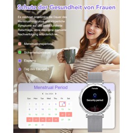 CIVO Smartwatch Women's Fitness Tracker: Sports Pedometer Fitness Watch with Phone Function - Smart Watch Round Silver Compatible Android iOS