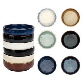 JBESUHI Set of 6 Colorful 3.3 Inch Ceramic Soy Sauce Dipping Bowls