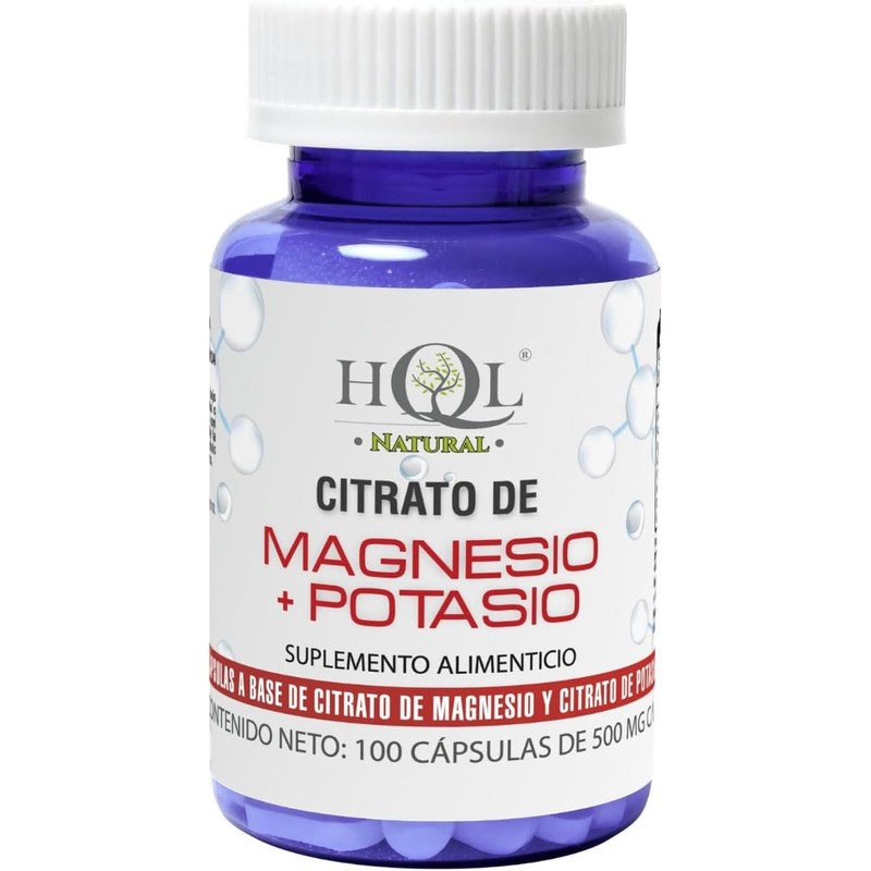 HQL Citrato de Magnesio Potasio 100 Cápsulas 500mg