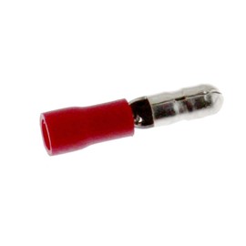 Lumonic 25 x Round Connectors 0.5 - 1.5 mm² in Red I Round Plug for Round Plug Receptacles 4 mm I Cable Lugs Round Plug Insulated