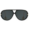 YAMEIZE Oversized Pilot Sunglasses for Women Men Retro 70s Double