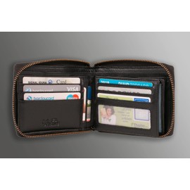 MATADOR Wallet 6404/A YKK Zip Landscape Format, black, rfid wallet
