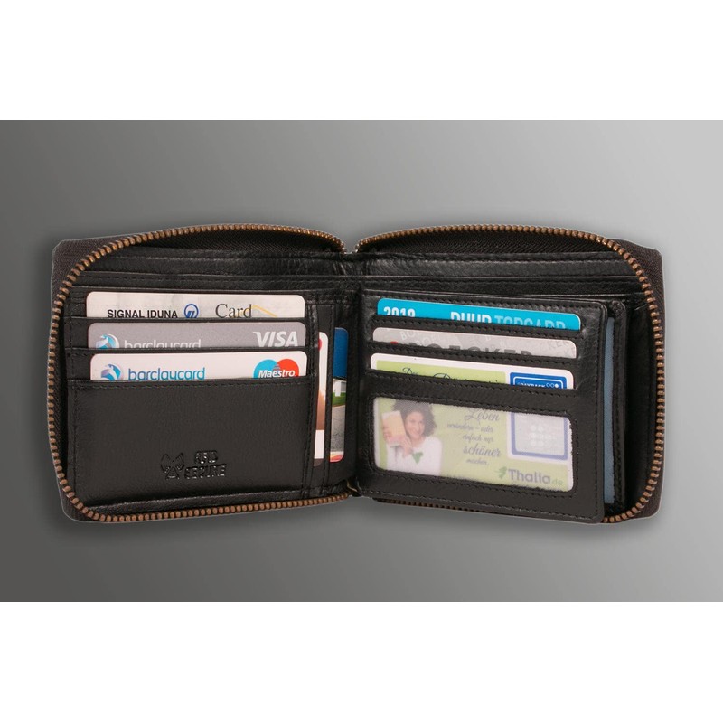 MATADOR Wallet 6404/A YKK Zip Landscape Format, black, rfid wallet