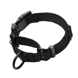 LUCKYDC Martingale Collar for Training Dogs. Adjustable Reflective Dog Collars with Buckle- NO Pull-Prevents Slipping Out, for Medium Large XL Dogs. Helps with Strong pullers(M, Black)