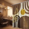 QGHOT Mid Century Modern Black and Brown Shower Curtain Boho