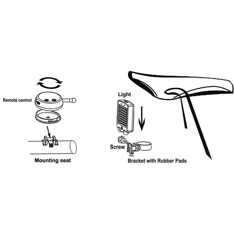 Bicycle Tail Laser Lamp Intelligent Sensing Turn Brake Warning USB