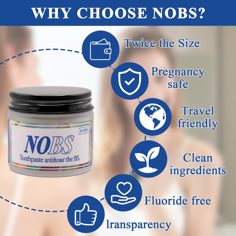 1 Bottle Nobs Toothpaste Tablets - Hydroxyapatite Toothpaste Chewable Natural