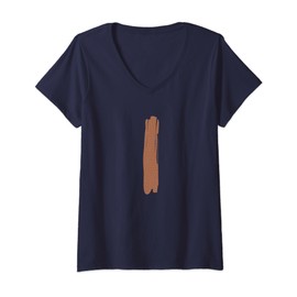 Womens Creative Bold Leather Letter I - Design - Alphabet - Marker V-Neck T-Shirt