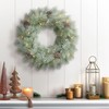 Puleo International 24" Pre-Lit Battery-Operated Artificial Flocked Wreath