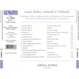 AQUILA ALTERA ENSEMBLE TRADIZIONE SCRITTA E TRADIZIONE ORALE TRA MEDIOEVO E RINA