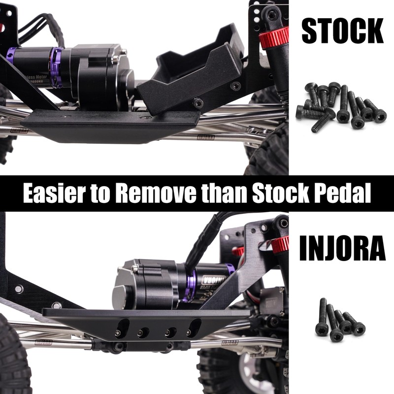 INJORA Bent Rock Sliders Side Pedal for 1/18 RC Crawler