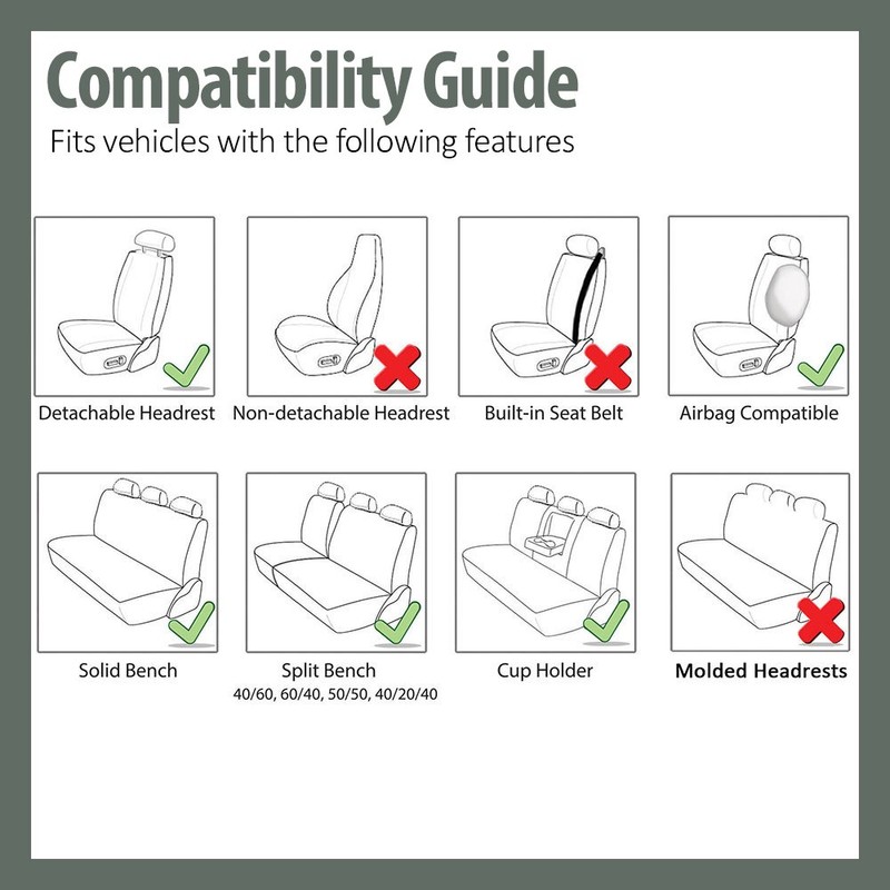 FH Group Car Seat Covers Three Row 8 Seater Cloth