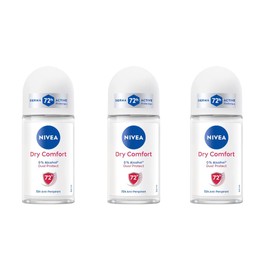 NIVEA Dry Comfort Anti-Perspirant Roll-On Deodorant 50ml, 72H | Alcohol-Free, Long-Lasting Sweat & Odor Protection, Gentle on Skin, Dermatologically Tested, Fresh Scent, All Skin Types, Pack of 3