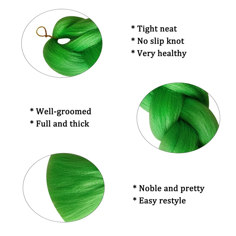 Herina Green Braiding Hair For Braids One Pack Jumbo Fake