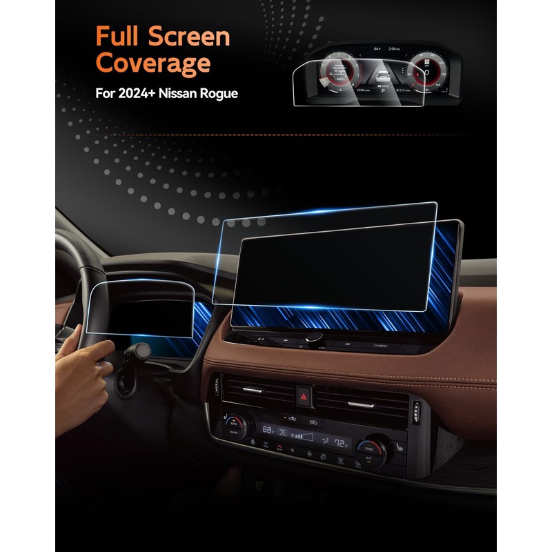 CDEFG 2PCS Tempered Glass for 2024 2025 2026 Nissan Rogue