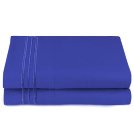 Nestl Soft Pillow Case Set of 2 - Double Brushed Microfiber Cool Pillow Covers - 1800 Series Premium Bed Pillow Cases, Standard/Queen - Royal Blue