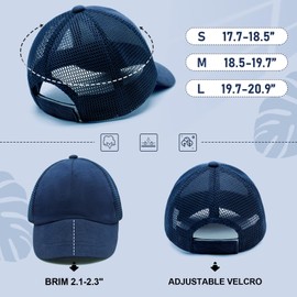 WATAME Summer Toddler Baseball Cap Adjustable Kids Trucker Hat Mesh Baseball Caps for Baby Boys Girls Sun Hat (CA/US, Age, 0 Months, 12 Months, Navy)