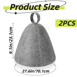 2 Pcs Sauna Hats, Unisex Felted Sauna Cap, for Steam Room Vaporarium Hat Sauna Accessories Steam Bath Hat for Women and Men