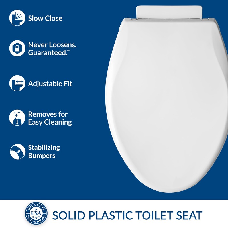 Mayfair Preston Easy to Clean Single Hinge Toilet Seat, Modern