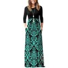 WNEEDU Women's 3/4 Sleeve Casual Loose Long Maxi Dresses with