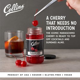 Collins Gourmet 10oz Stemmed Royal Anne Cherries Cocktail Garnish Sweet Flavor
