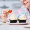 Grupo Carnavallia Capacillo Estándar Cupcake Negro Dorado Metálico 50 Pz