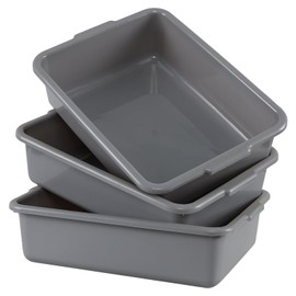 Nesmilers 13 Liters Commercial Bus Tub, Plastic Utility Tote Box/ Wash Basins Set of 3