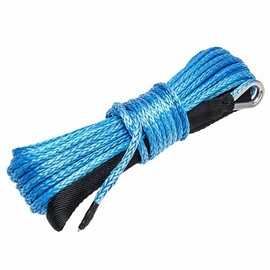 Cuerda de cabrestante sintética para ATV UTV – 1/4 pulgadas x 50 pies, 7500 libras, azul