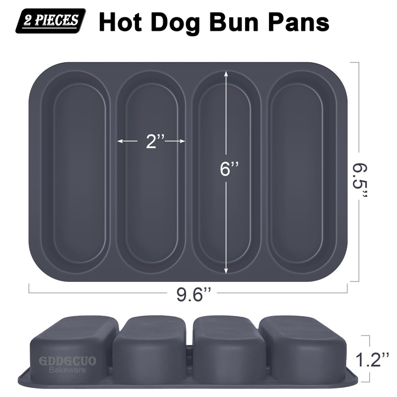 Silicone Hotdog Bun Pan, 6 Inch Standard Hot dog Bun