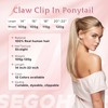 SEGOHAIR Human Hair Claw Clip Ponytail Extension 100% Real Human