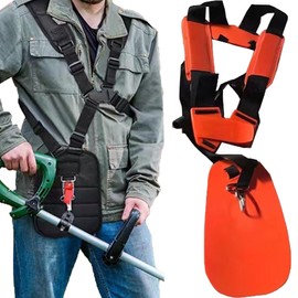 SUQ Trimmer Harness Strap with Double Shoulder, Convenient Strimmer Double Breasted Shoulder Harness Strap,Trimmers Strimmer Harness Lawn Mower Accessories, Adjustable for Brush Cutter Garden (orange)