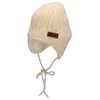 Sterntaler Girls Knitted Hat Leaf Pattern Hat, ecru