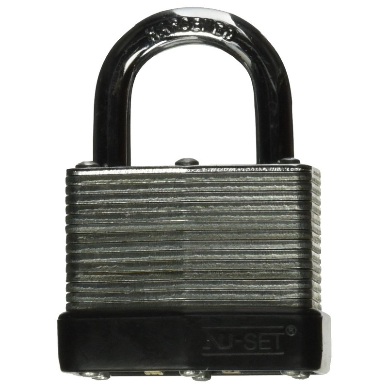 NuSet 1-1/2" 3-Number Laminated Steel Set-Your-Own Combination Padlock